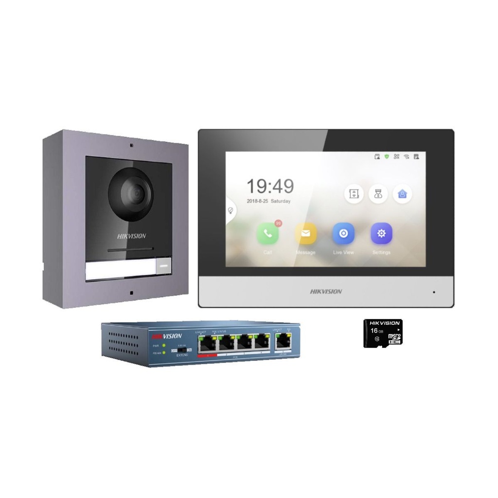 Hikvision Kit d'interphone vidéo IP DS-KIS602(B)